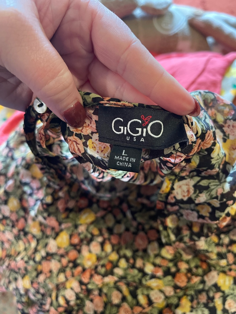 Black Floral Ruffle-Yoke Peasant Blouse - Picture 4 of 6